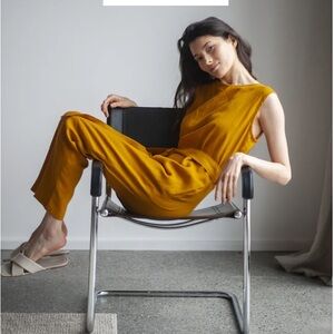 Sand Snow Mustard Linen Jumpsuit